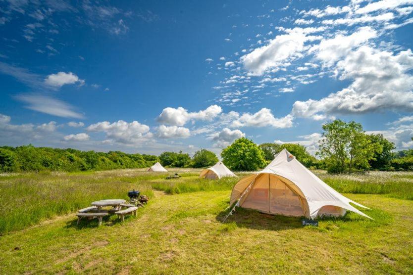 Red Clover At Blanca'S Bell Tents Villa Ringstead  Ngoại thất bức ảnh